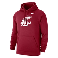 Nike Washington State Cougars Club Fleece Hoodie - Crimson - Cathead Logo