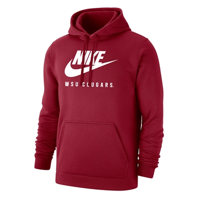 Nike Washington State Cougars Club Fleece Hoodie - Crimson - Nike Logo