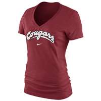 Nike Washington State Cougars Women's Cotton Mid V-Neck T-Shirt