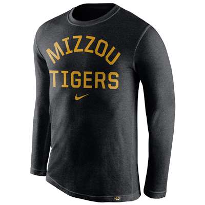 Nike Missouri Tigers Tri-Blend Long Sleeve Conviction Crew Shirt