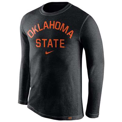 Nike Oklahoma State Cowboys Tri-Blend Long Sleeve Conviction Crew Shirt
