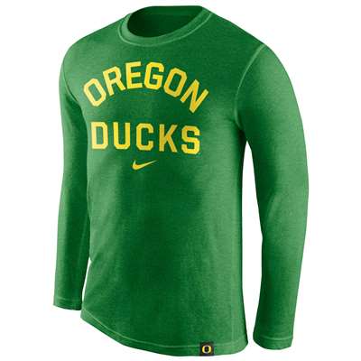 Nike Oregon Ducks Tri-Blend Long Sleeve Conviction Crew Shirt