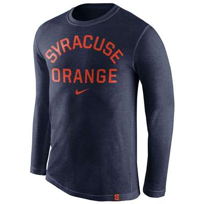 Nike Syracuse Orange Tri-Blend Long Sleeve Conviction Crew Shirt