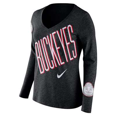 Nike Ohio State Buckeyes Women's Tri Blend Long Sleeve Tee