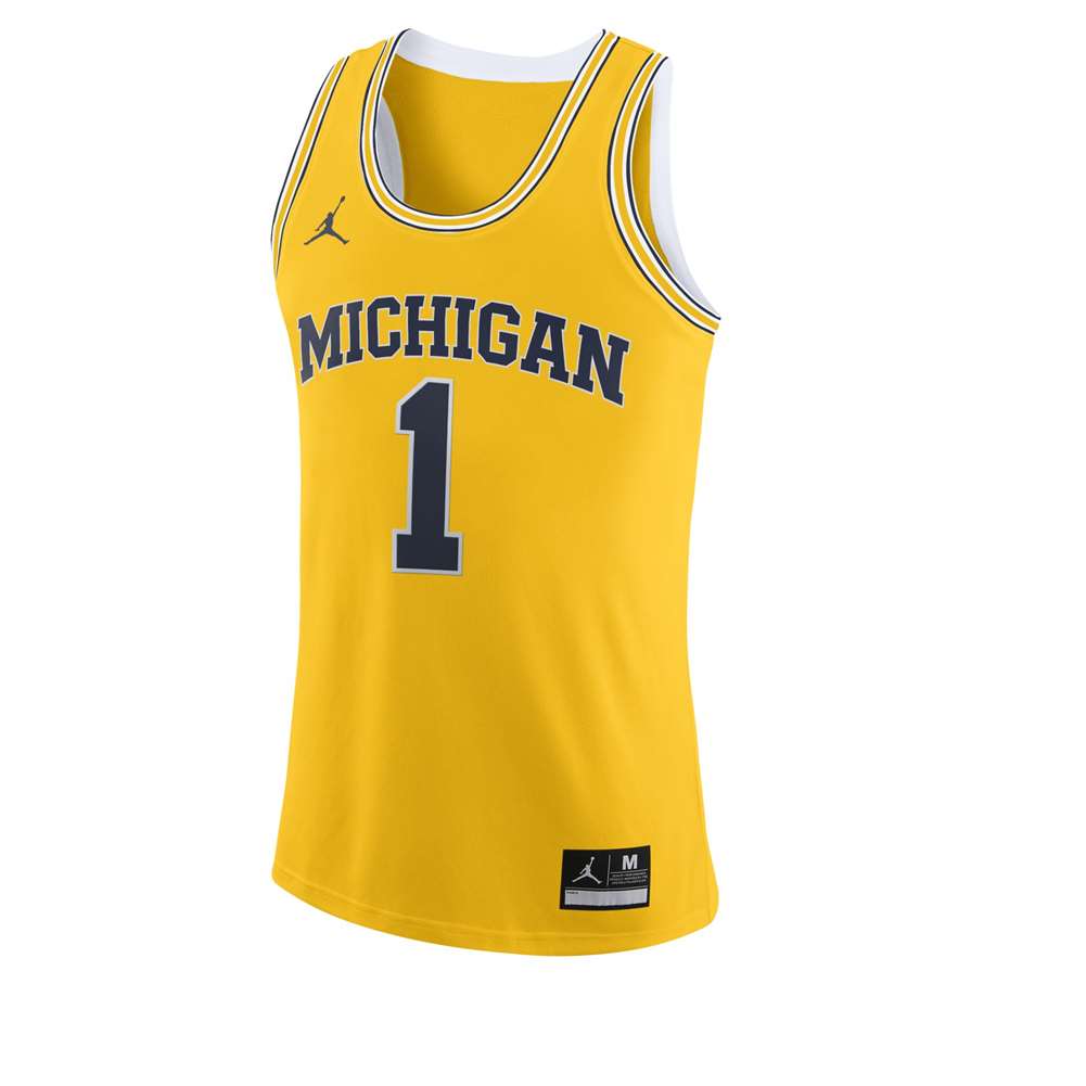Nike Michigan Wolverines Replica Basketball Jersey - #1 ...