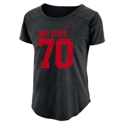 Nike Ohio State Buckeyes Women's Football Jersey T-Shirt - #70