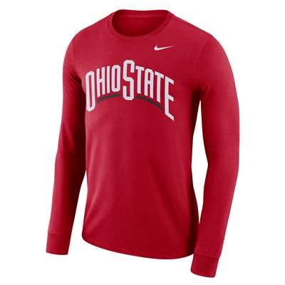 Nike Ohio State Buckeyes Dri-FIT Long Sleeve Wordmark T-Shirt