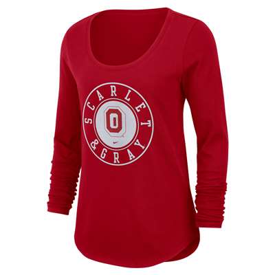 Nike Ohio State Buckeyes Women's Elevated L/S Scoop T-Shirt