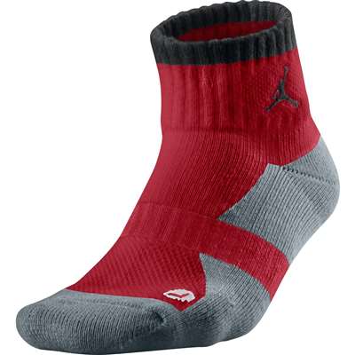 Air Jordan Dri-FIT Tipped Low Quarter Socks - Red/Dark Grey