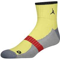 Air Jordan Dri-FIT Tipped Low Quarter Socks - Electric Yellow/Dark Grey