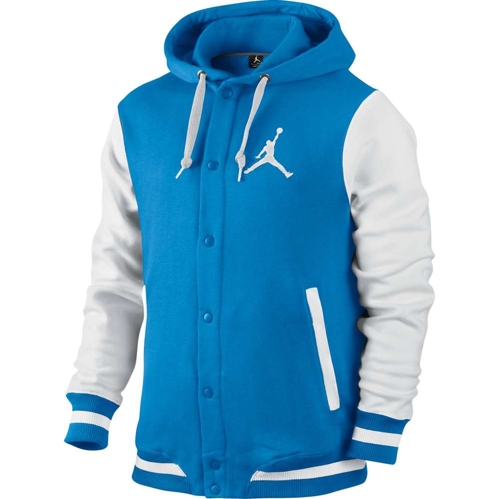 blue and white jordan jacket