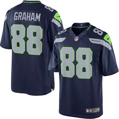 Nike Seattle Seahawks Jimmy Graham Game Jersey - Navy #88