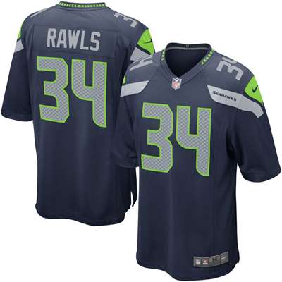 Nike Seattle Seahawks Thomas Rawls Game Jersey - Navy #34