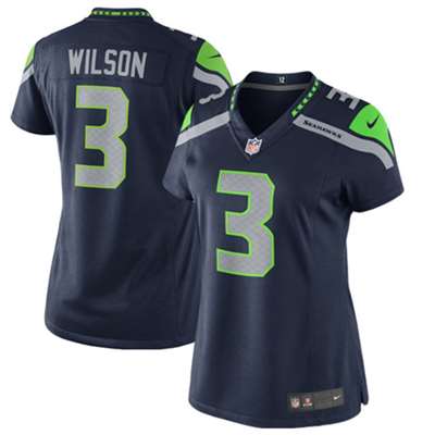 Nike Seattle Seahawks Women's Russell Wilson Game Jersey - Navy #3