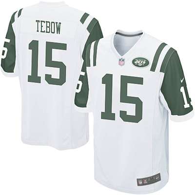 Nike New York Jets Tim Tebow Game Jersey - White #15