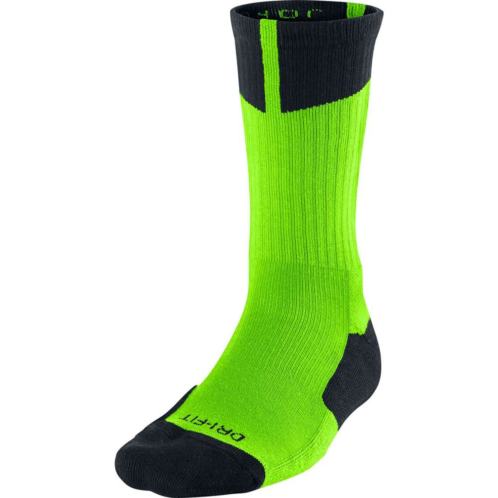 Air Jordan Dri-Fit Crew Socks - Electric Green/Black