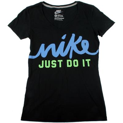 Nike Womens Just Do It V-Neck Cotton T-Shirt