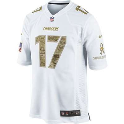 Nike San Diego Chargers Philip Rivers Camo "Salute to Service" Special Edition Game Jersey - White #17