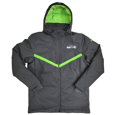 Nike Seattle Seahawks On-Field Down Coat - Charcoa