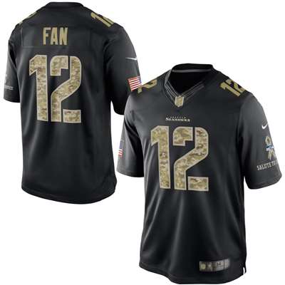 Nike Seattle Seahawks 12th Fan Salute to Service Special Edition Game Jersey - Black #12