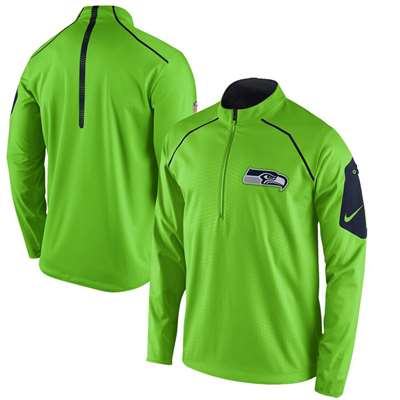 Nike Seattle Seahawks 1/4 Zip Wind Jacket - Neon Green