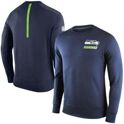 Nike Seattle Seahawks Therma-FIT Crew Sweatshirt - Navy