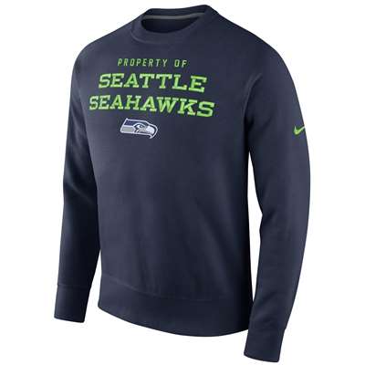 Nike Seattle Seahawks Training Property Crew Sweatshirt - Navy