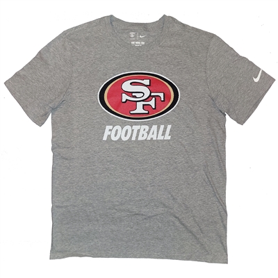 Nike San Francisco 49ers Perforated Logo Football T-Shirt - Grey