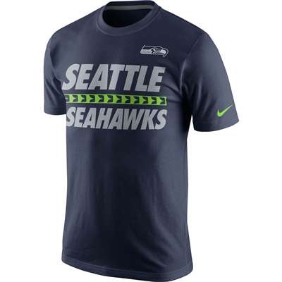Nike Seattle Seahawks Cotton Team T-Shirt - Navy