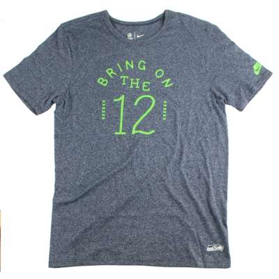 Nike Seattle Seahawks Heathered Cotton T-Shirt - Bring on the 12