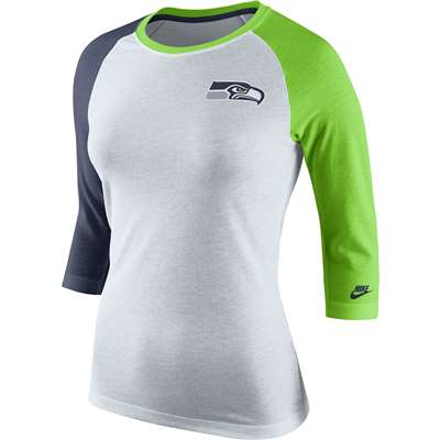 Nike Seattle Seahawks Women's Tr-Blend 3/4 Sleeves T-Shirt