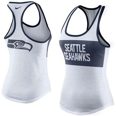 Nike Seattle Seahawks Women's Dri-FIT Racerback Tank Top - White