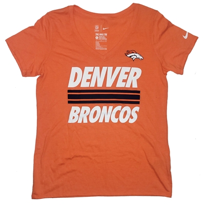 Nike Denver Broncos Women's Tri-Blend V-Neck T-Shi