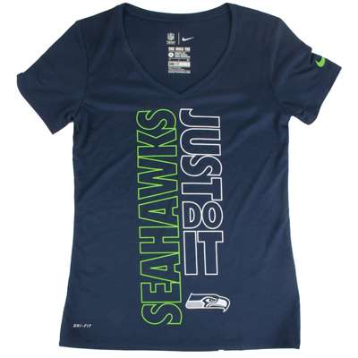 Nike Seattle Seahawks Women's Dri-FIT JDI V-Neck T-Shirt - Navy
