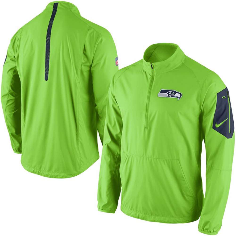 Nike Seattle Seahawks 1/4 Zip Jacket - Neon Green