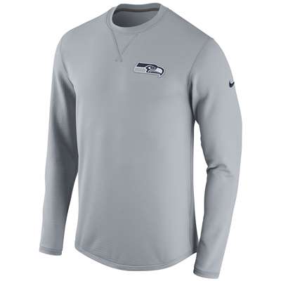 Nike Seattle Seahawks Sideline Modern Long Sleeve Crew Sweatshirt - Grey