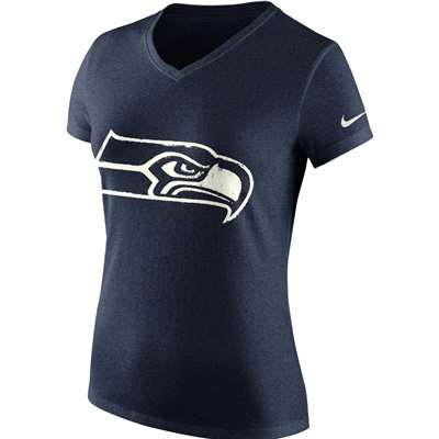 Nike Seattle Seahawks Women's Tri-Blend V-Neck T-Shirt