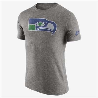 Nike Seattle Seahawks Tri-Blend Logo T-Shirt - Grey