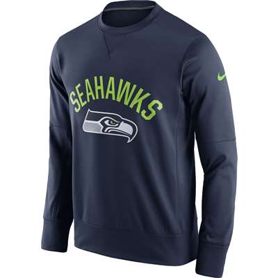 Nike Seattle Seahawks Therma-FIT Crew Sweatshirt - Navy