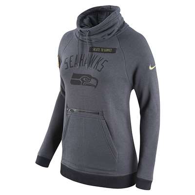 Nike Seattle Seahawks Women's Salute to Service Cowl Neck Sweatshirt