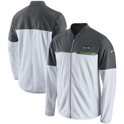Nike Seattle Seahawks Full Zip Dri-FIT Jacket - Grey/White