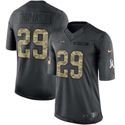 Nike Seattle Seahawks Earl Thomas III Salute to Service Special Edition Game Jersey - Charcoal #29