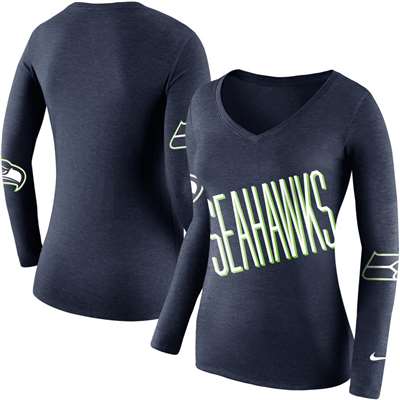 Nike Seattle Seahawks Women's Long Sleeve V-Neck T-Shirt