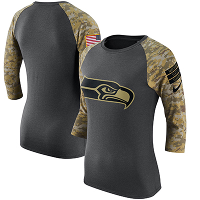 Nike Seattle Seahawks Women's Salute to Service Dri-FIT 3/4 Sleeve Shirt