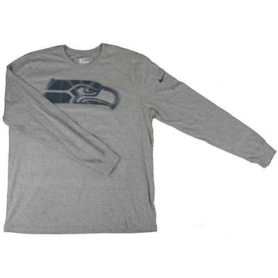 Nike Seattle Seahawks Long Sleeve Logo T-Shirt - Grey