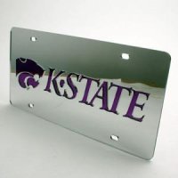 Kansas State Inlaid Acrylic License Plate - Silver Mirror Background