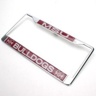 Mississippi State Metal License Plate Frame W/domed Insert - Msu\bulldogs