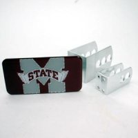Mississippi State Universal Hitch Receiver W/domed Emblem -red Background