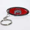 Ohio State Metal Key Chain W/domed Insert - Red Background