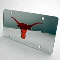 Texas Inlaid Acrylic License Plate -silver Mirror Background
